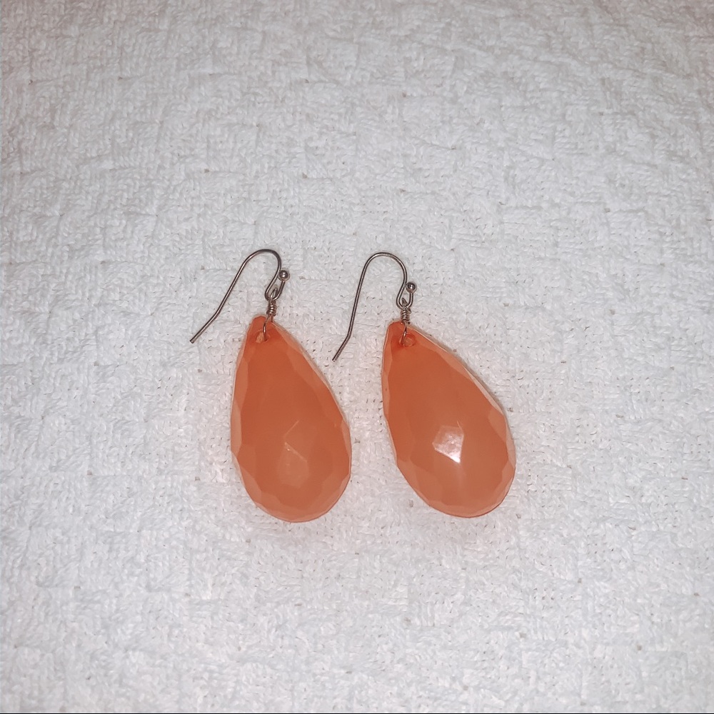 Peach Teardrop Earrings
